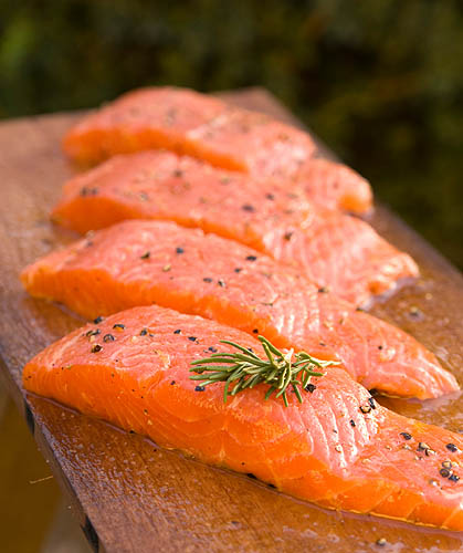 The color of natural salmon is derived from the carotenoids in the fish's natural food source